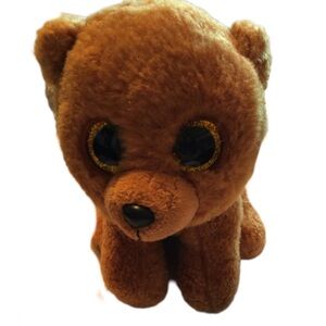 Ty Brown Plush Bear with Black Eyes